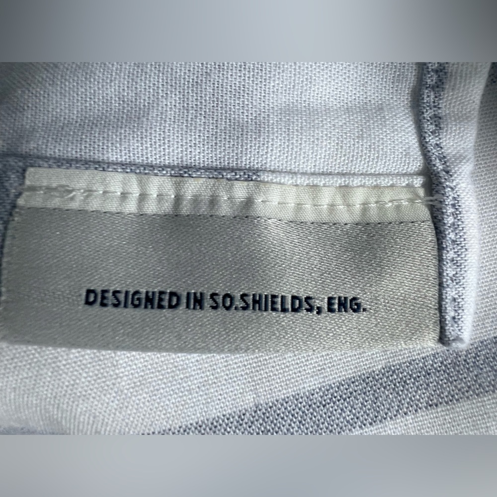 BARBOUR and Sons Tailored Fit cotton blue white striped button-up shirt XL - Picture 8 of 14